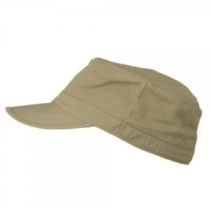 Cotton Fitted Military Cap - Khaki - Large